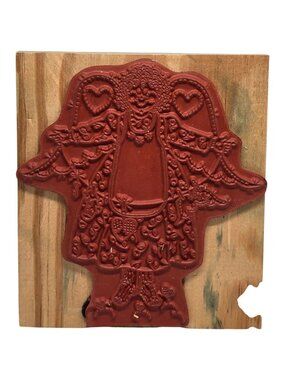 Vintage Angel Rubber Stamp On Wooden Block For Crafting & Scrapbooking